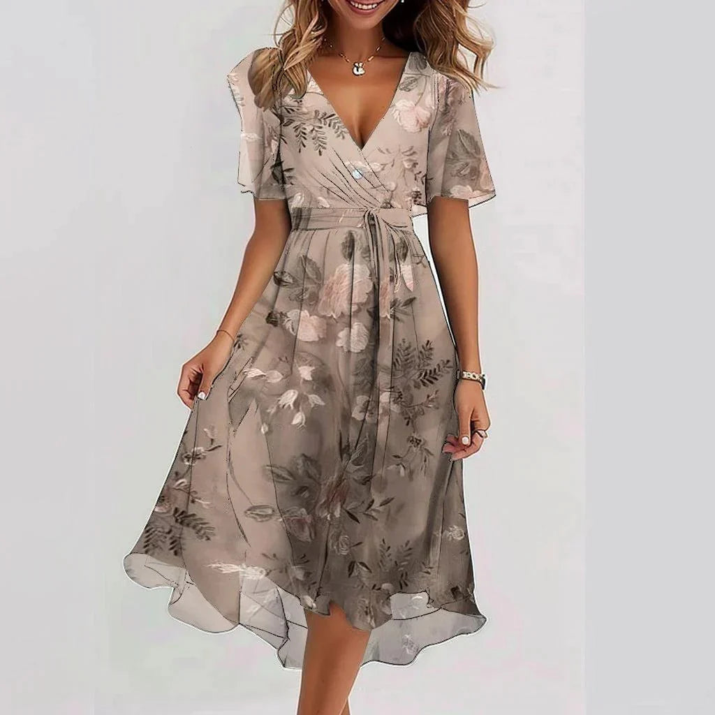 Elegant dress with short sleeves