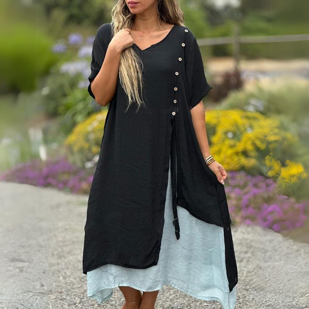 Comfortable summer dress with V-neck